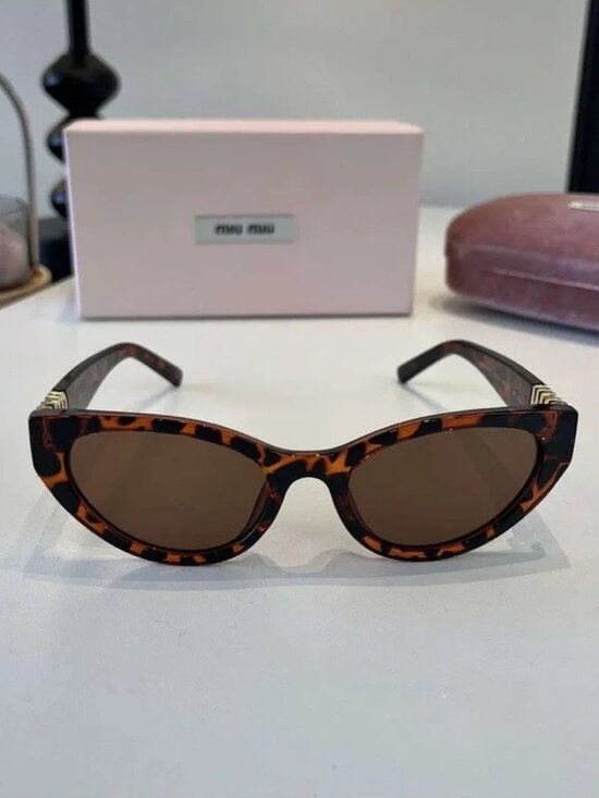 Miu Miu Tortoiseshell Cat-Eye Sunglasses with Brown Lenses